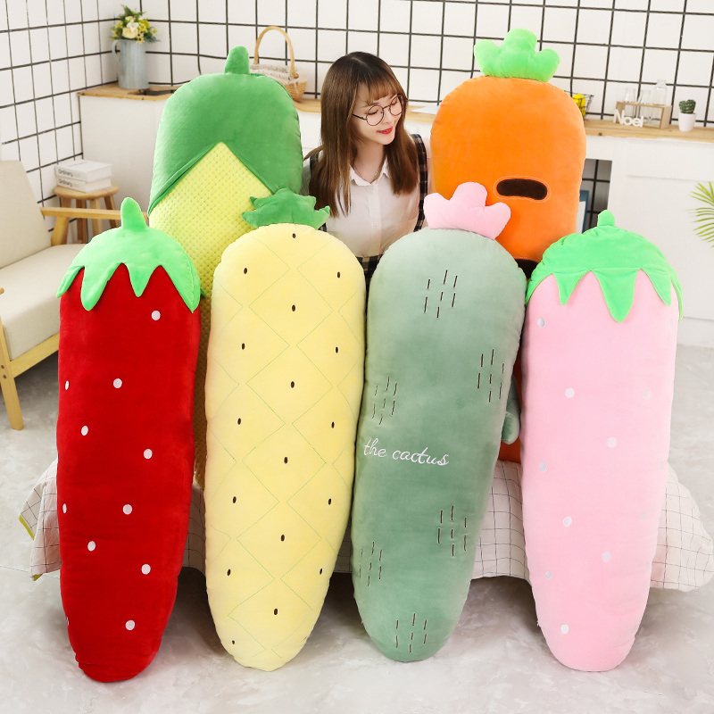 Giant Fruit & Vegetable Plush Toys Long Sleeping Leg Pillows in 50/70
