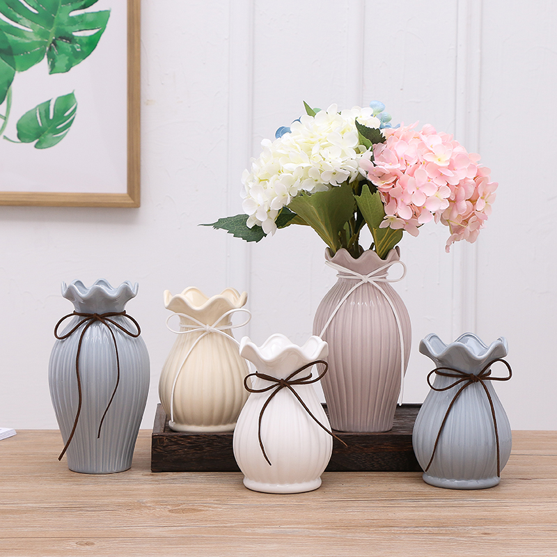 Modern Ceramic vase white/blue Porcelain flower vases centerpieces for ...