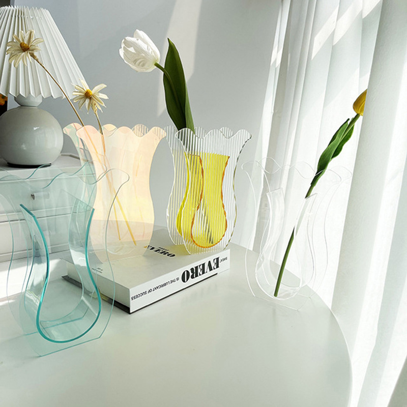 Acrylic Vase Home Decor Modern Room Decoration Flower Pot Plant ...